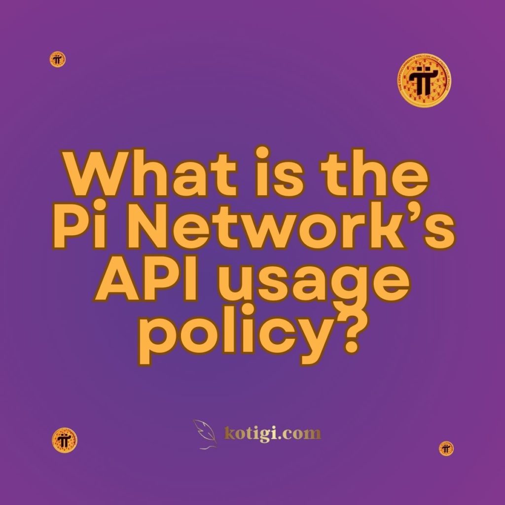 What is the Pi Network’s API usage policy?